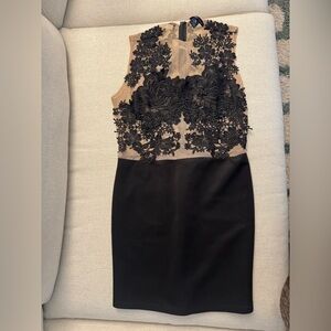 Chic Black and Tan Backless Dress